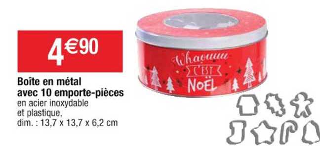 Boîte En Métal Avec 10 Emporte-pièces