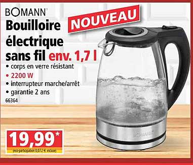 Bomann Bouilloire électrique Sans Fil