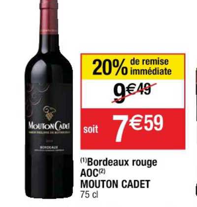 bordeaux rouge aoc mouton cadet