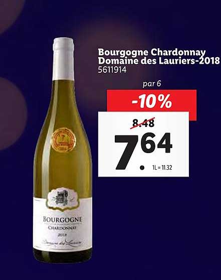 bourgogne chardonnay domaine des lauriers 2018