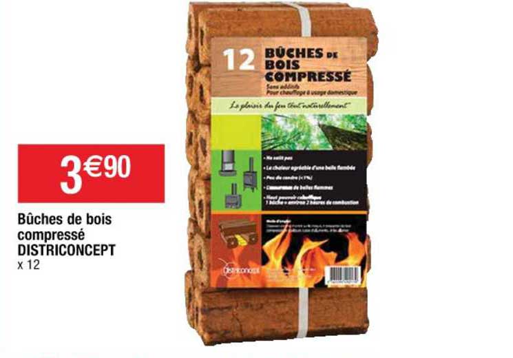 bûches de bois compressé districoncept