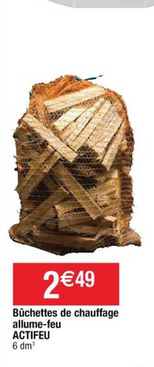 bûchettes de chauffage allume feu actifeu
