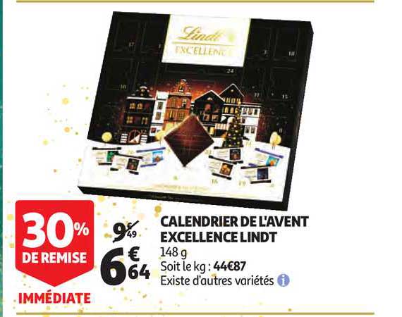 calendrier de l'avent excellence lindt