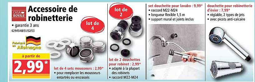 casa royale accessoire de robinetterie