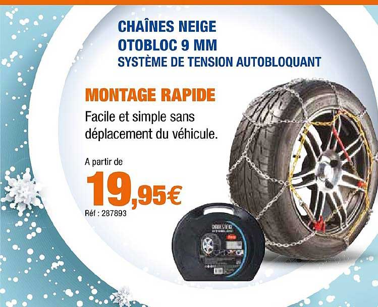 chaîne neige otobloc 9 mm système de tension autobloquant