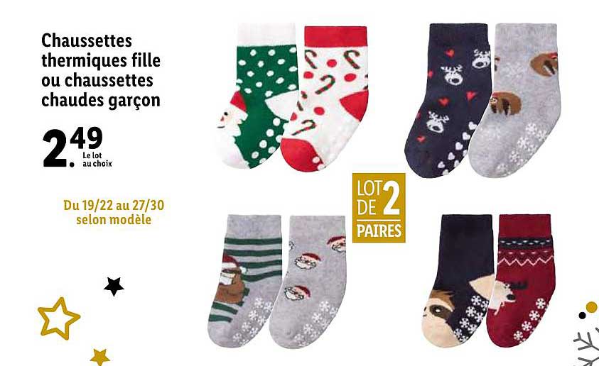 chaussettes thermiques fille ou chaussettes chaudes garçon
