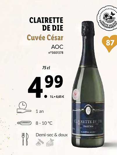 clairette de die cuvée césar aoc