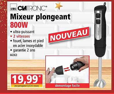 Clatronc Mixeur Plongeant 800w