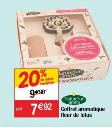 coffret aromatique fleur de lotus naturesun aroms