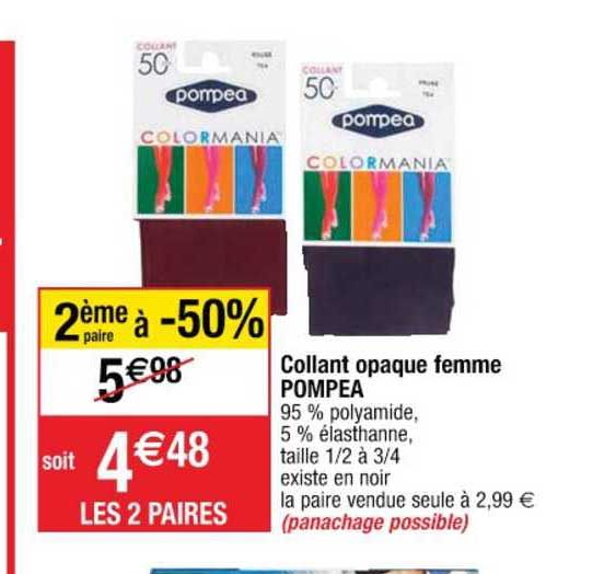 collant opaque femme pompea
