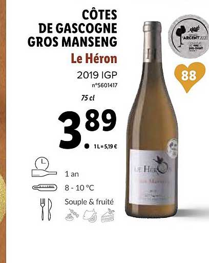 côtes de gascogne gros manseng le héron