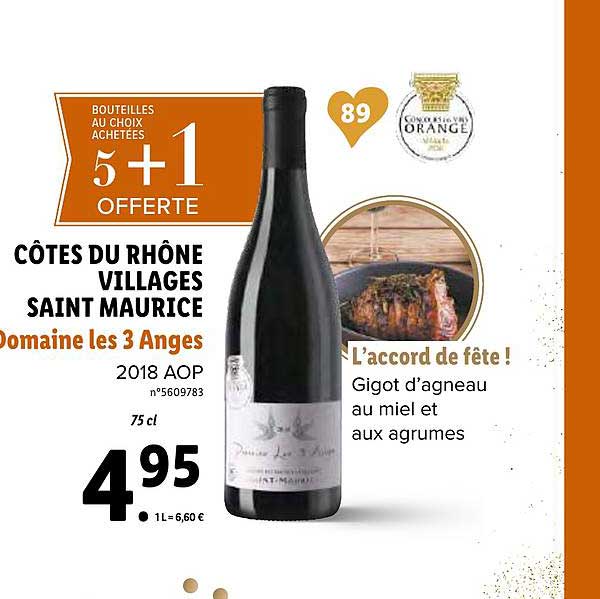 côtes du rhône villages saint maurice domaine les 3 anges 2018 aop