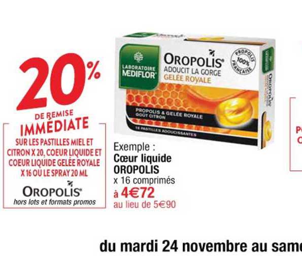 cœur liquide oropolis