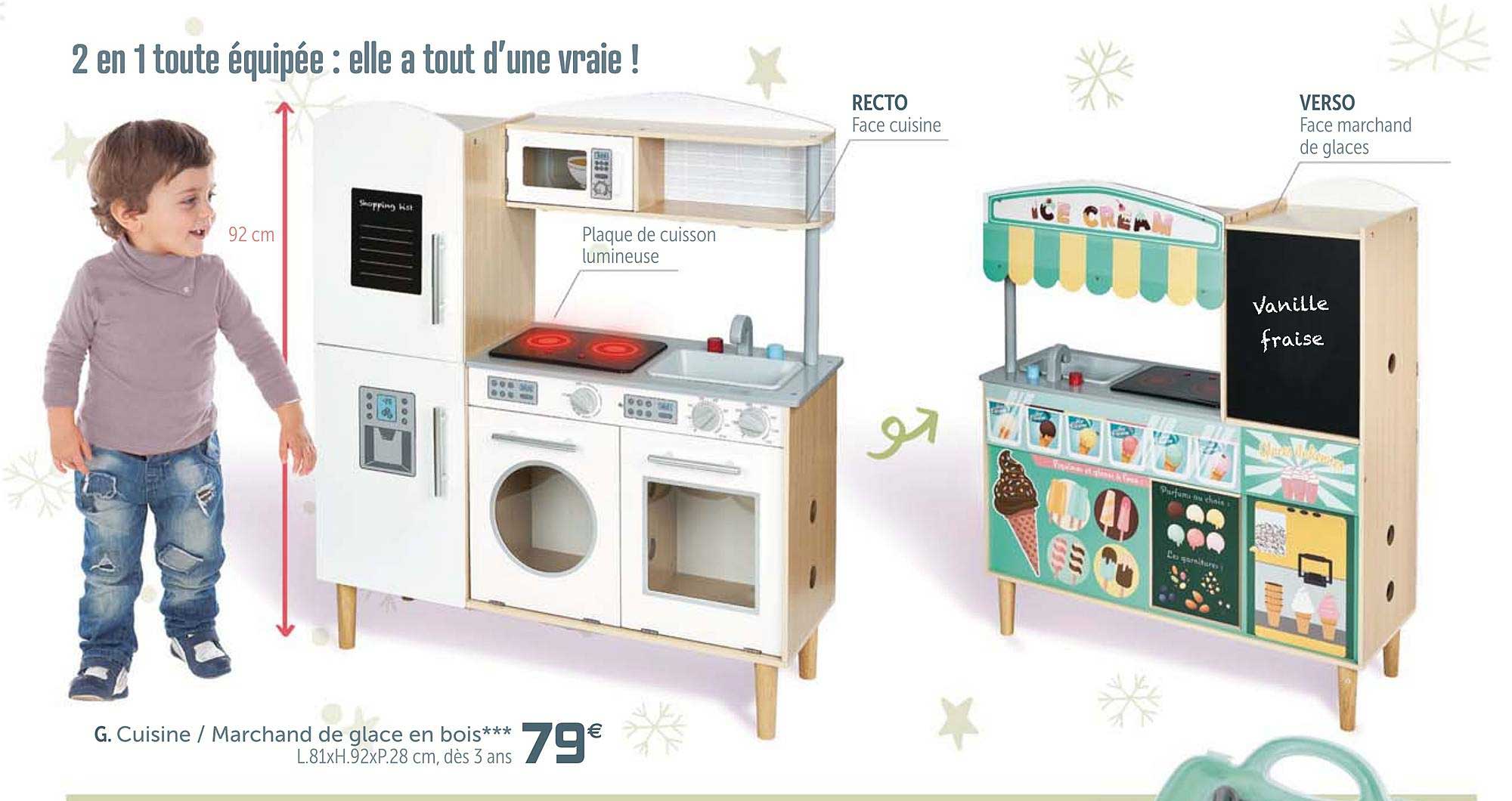 cuisine marchand de glace en bois