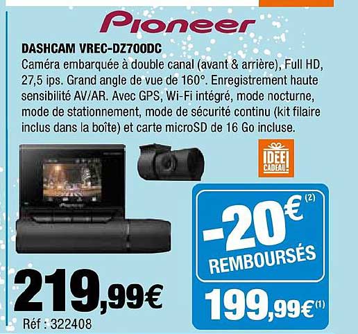 dashcam vrec dz700dc pioneer