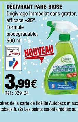 dégivrant pare brise