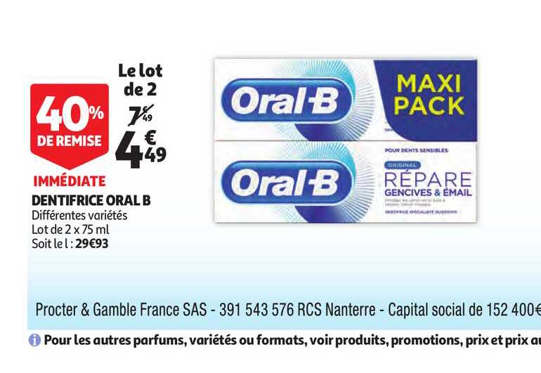 dentifrice oral b