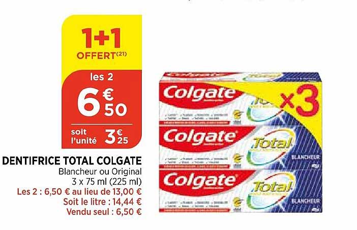 Dentifrice Total Colgate