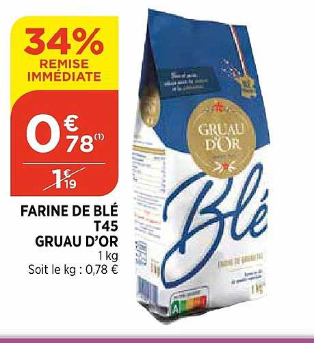 farine de blé t45 gruau d'or