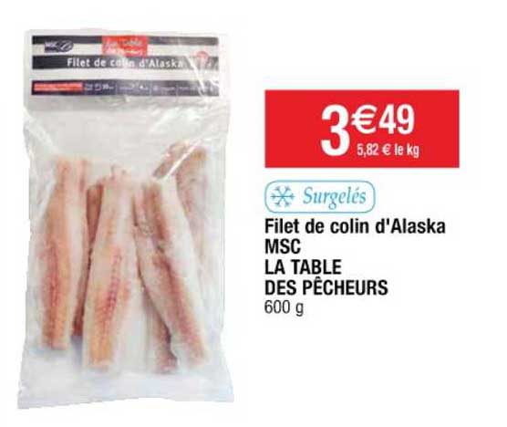 filet de colin d'alaska msc la table des pêcheurs