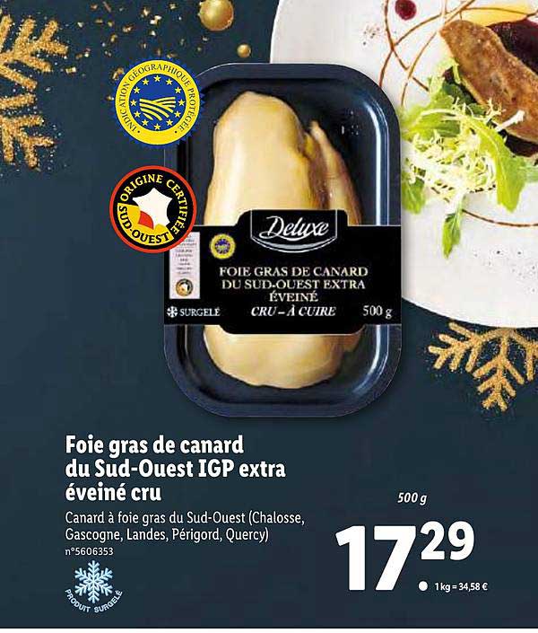 foie gras de canard du sud-ouest igp extra éveiné cru