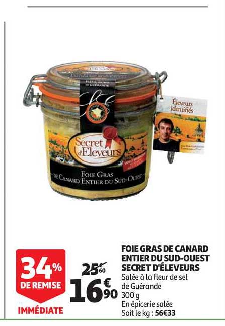 Foie Gras De Canard Entier Du Sud-ouest Secret D'éleveurs