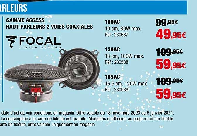 gamme access haut parleurs 2 voies coaxiales