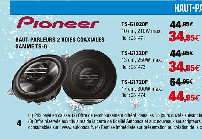 haut parleurs 2 voies coaxiales gamme ts g pioneer