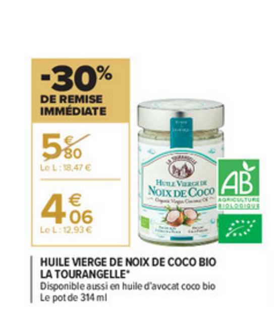 huile vierge de noix de coco bio la tourangelle