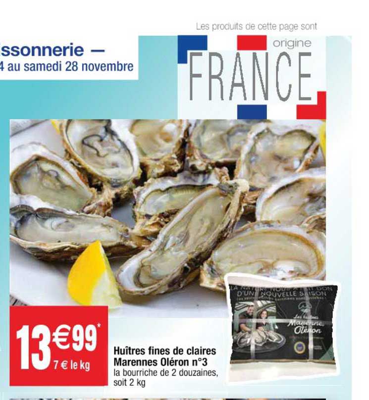 huîtres fines de claires marennes oléron n°3