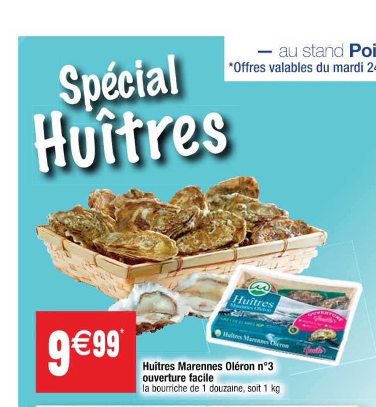 huîtres marennes oléron n° 3 ouverture facile