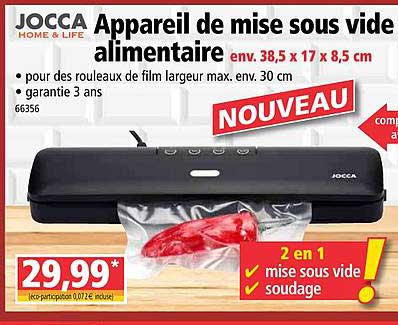 jocca appareil de mise sous vide alimentaire