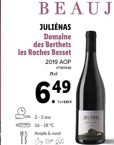 juliénas domaine des berthets les roches besset 2019 aop