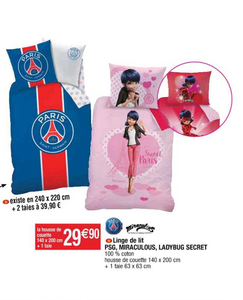 Linge De Lit Psg, Miraculous, Ladybug Secret