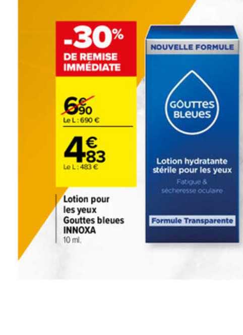 lotion pour les yeux gouttes bleues innoxa