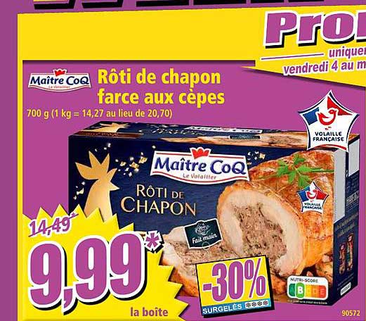 maître coq rôti de chapon face aux cèpes