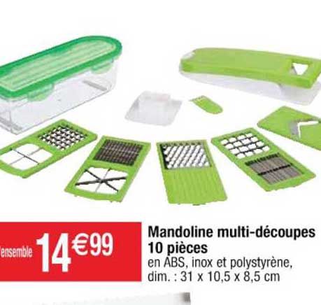 mandoline multi découpes 10 pièces