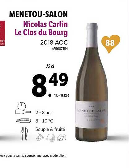 menetou-salon nicolas carlin le clos du bourg 2018 aoc