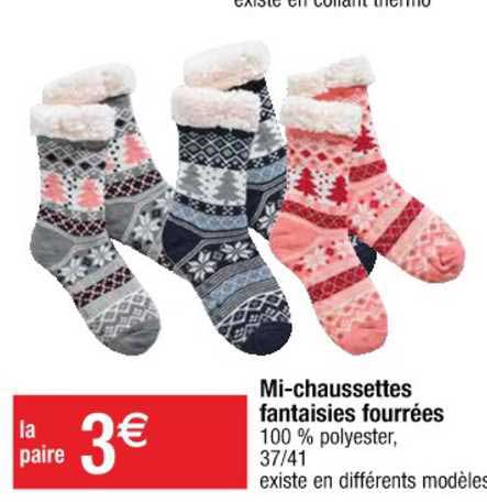 mi-chaussettes fantaisies fourrées