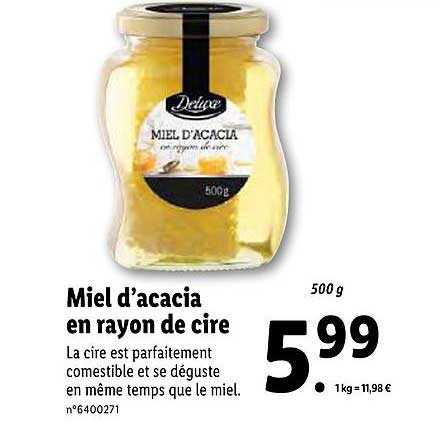 miel d'acacia en rayon de cire