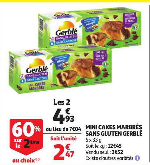 mini cakes marbrés sans gluten gerblé