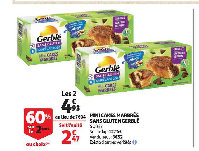 mini cakes marbrés sans gluten gerblé