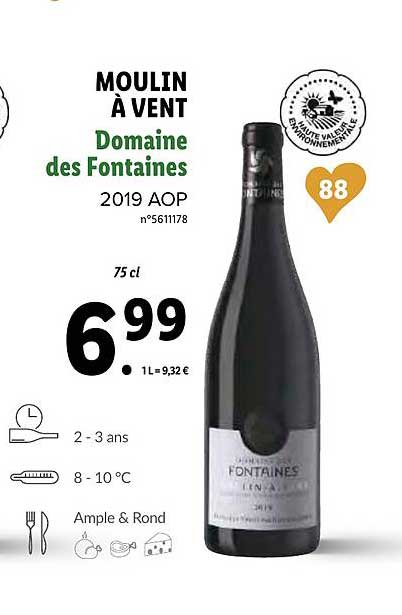 moulin à vent domaine des fontaines 2019 aop