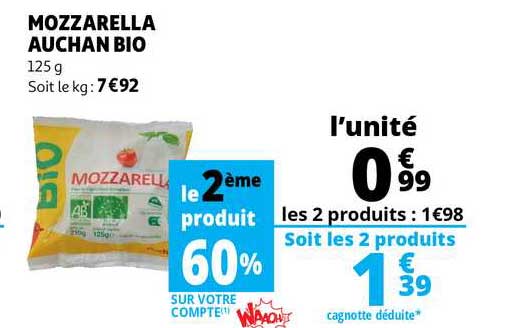 Mozzarella Auchan Bio