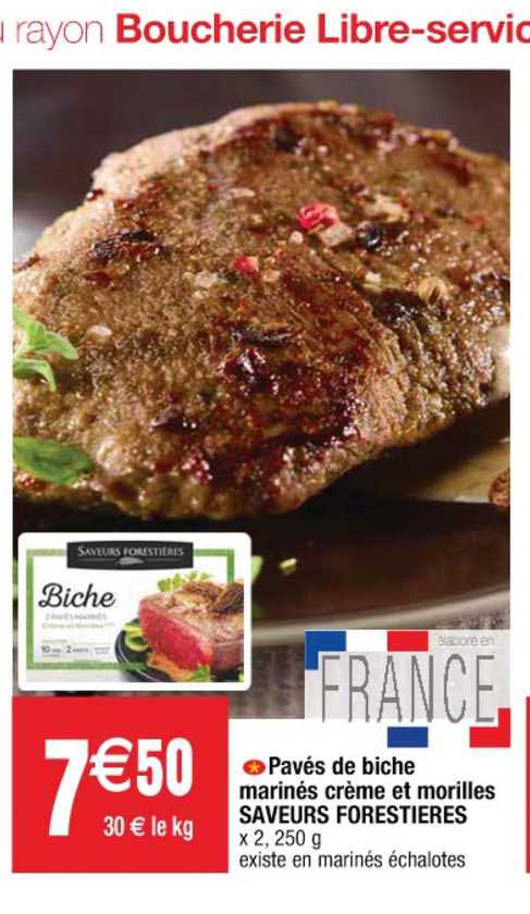 pavés de biche marinés crème et morilles saveurs forestières