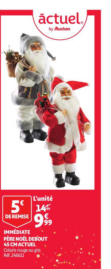 père noël debout 45 cm actuel