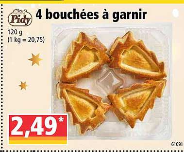 pidy 4 bouchées à garnir