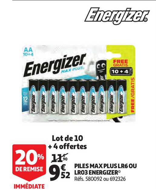 Piles Max Plus Lr6 Ou Lr03 Energizer