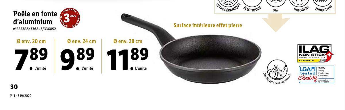 poêle en fonte d'aluminium