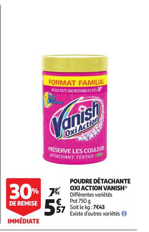 poudre détachante oxi action vanish